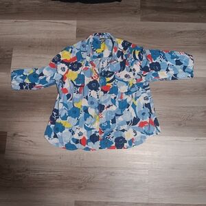 Floral Kids Shirt - Blue, Red, Yellow